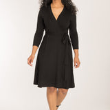 Bestie wrap short jersey dress - Black