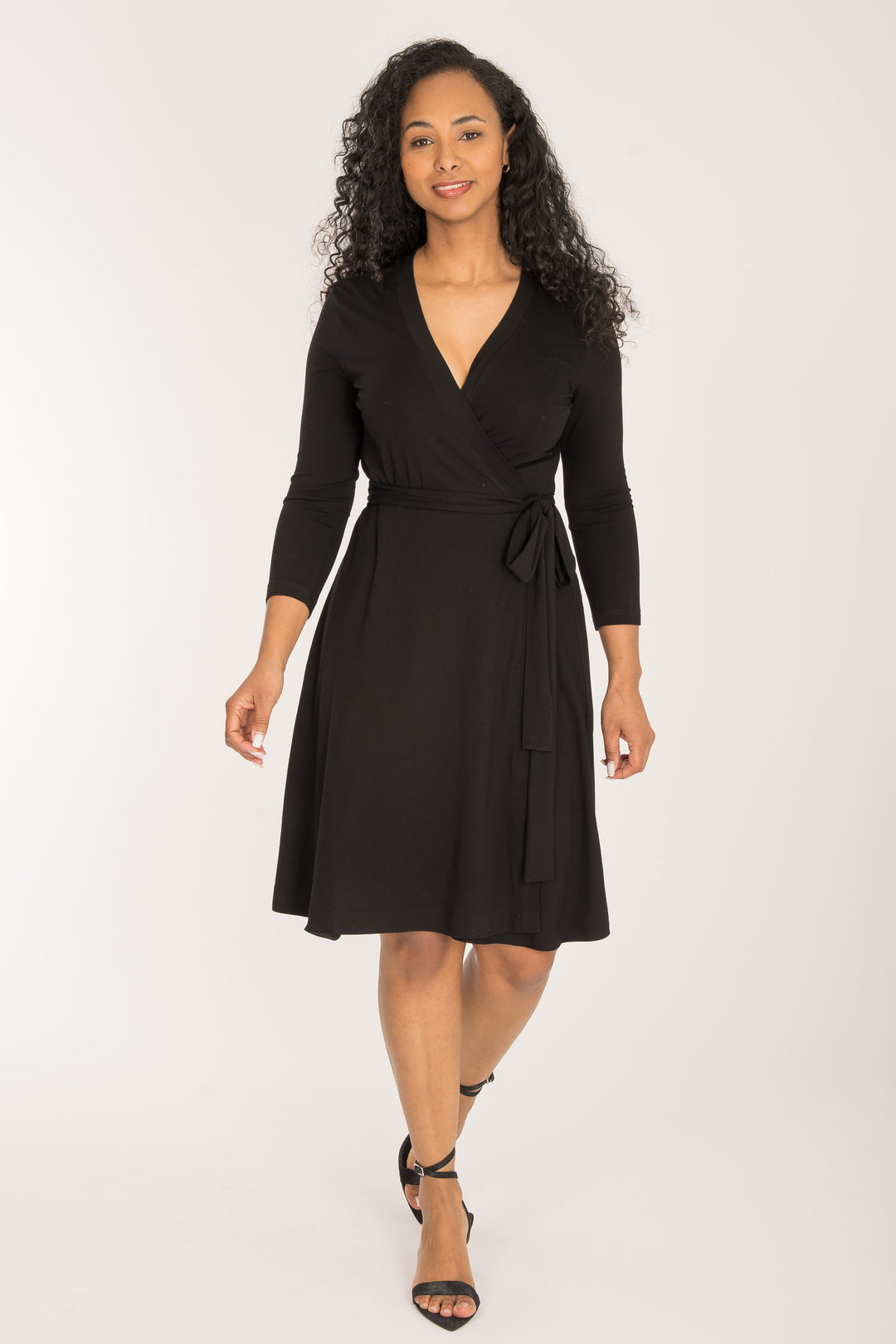 Bestie wrap short jersey dress - Black
