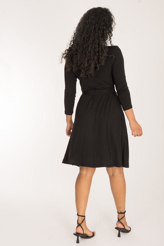 Bestie wrap short jersey dress - Black
