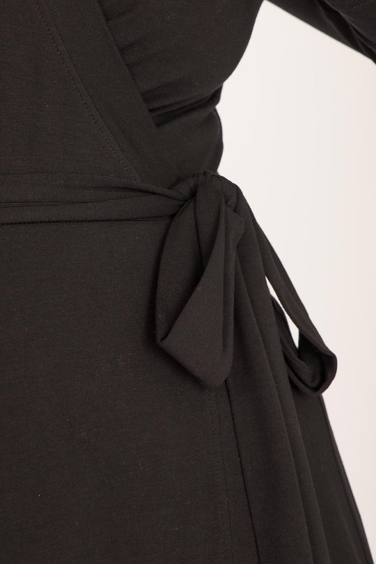 Bestie wrap short jersey dress - Black