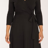 Bestie wrap short jersey dress - Black