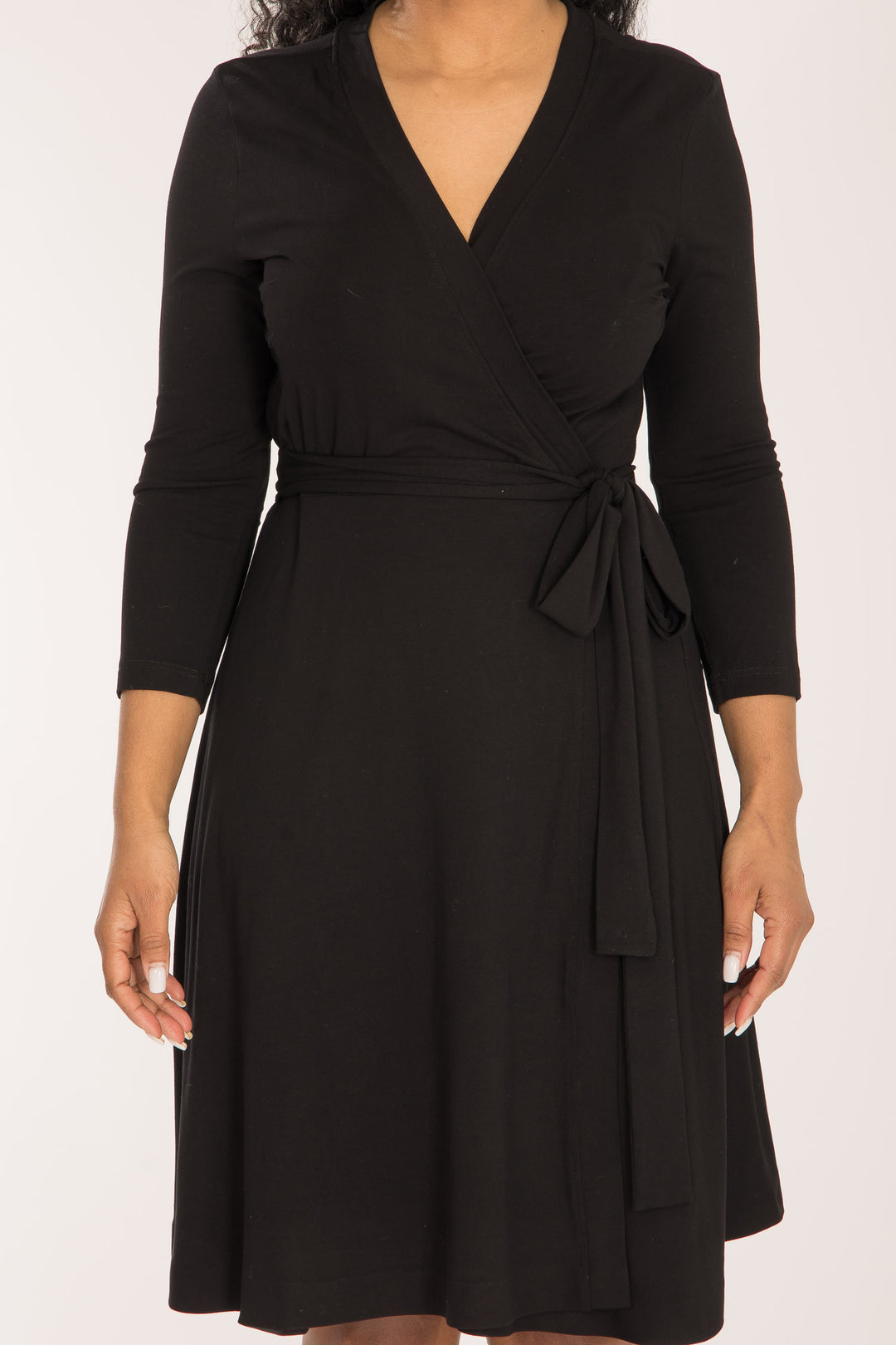 Bestie wrap short jersey dress - Black
