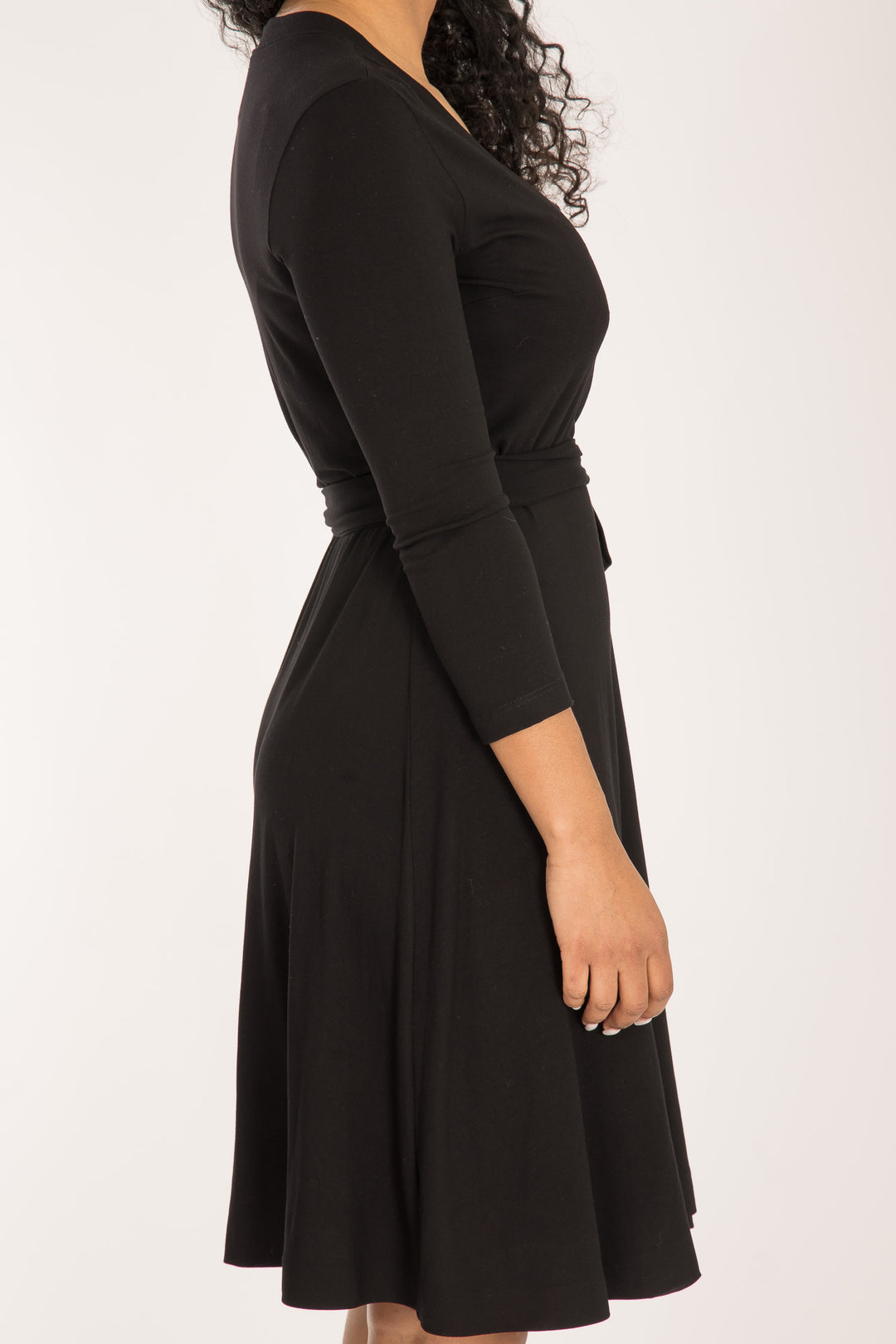 Bestie wrap short jersey dress - Black
