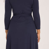 Bestie wrap short jersey dress - Navy