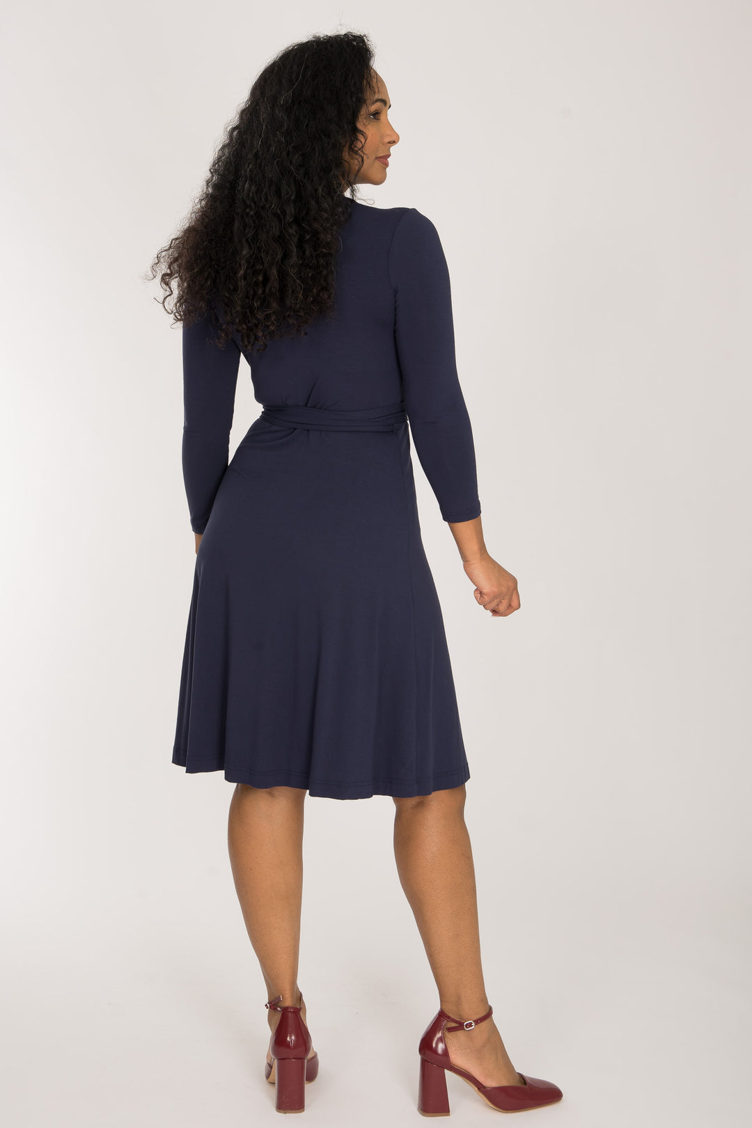 Bestie wrap short jersey dress - Navy