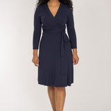 Bestie wrap short jersey dress - Navy