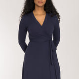 Bestie wrap short jersey dress - Navy