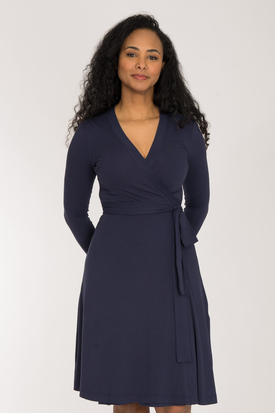 Bestie wrap short jersey dress - Navy