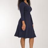 Bestie wrap short jersey dress - Navy