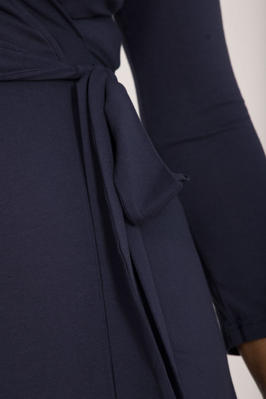 Bestie wrap short jersey dress - Navy