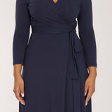 Bestie wrap short jersey dress - Navy