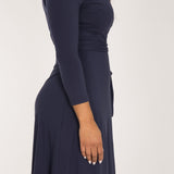 Bestie wrap short jersey dress - Navy