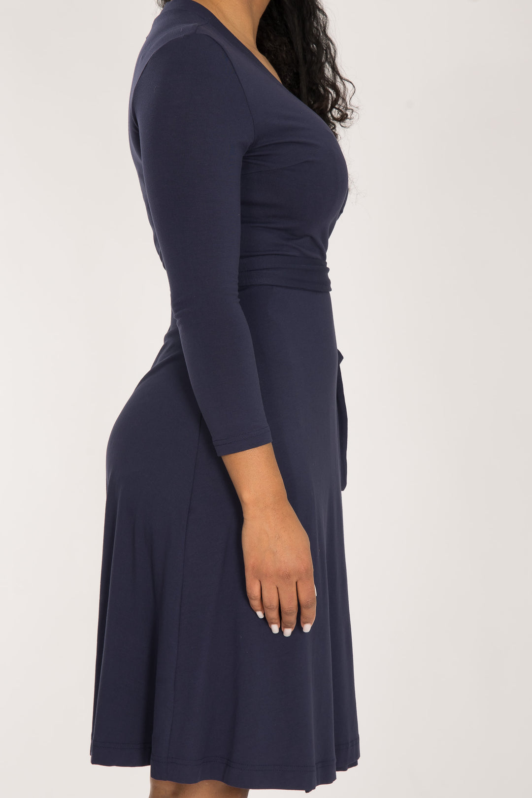 Bestie wrap short jersey dress - Navy
