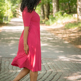 Ideal short jersey dress - Blush pink