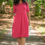 Ideal short jersey dress - Blush pink