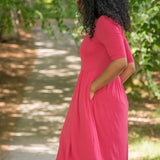 Ideal short jersey dress - Blush pink