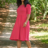 Ideal short jersey dress - Blush pink