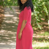 Ideal short jersey dress - Blush pink