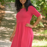 Ideal short jersey dress - Blush pink