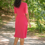 Ideal short jersey dress - Blush pink
