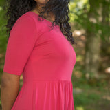 Ideal short jersey dress - Blush pink