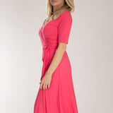 Bestie wrap midi jersey dress - Blush pink