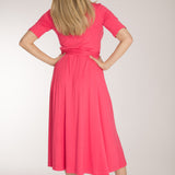 Bestie wrap midi jersey dress - Blush pink