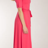 Bestie wrap midi jersey dress - Blush pink