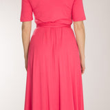 Bestie wrap midi jersey dress - Blush pink