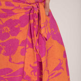 Bestie shine wrap maxi jersey dress - Pink-Orange