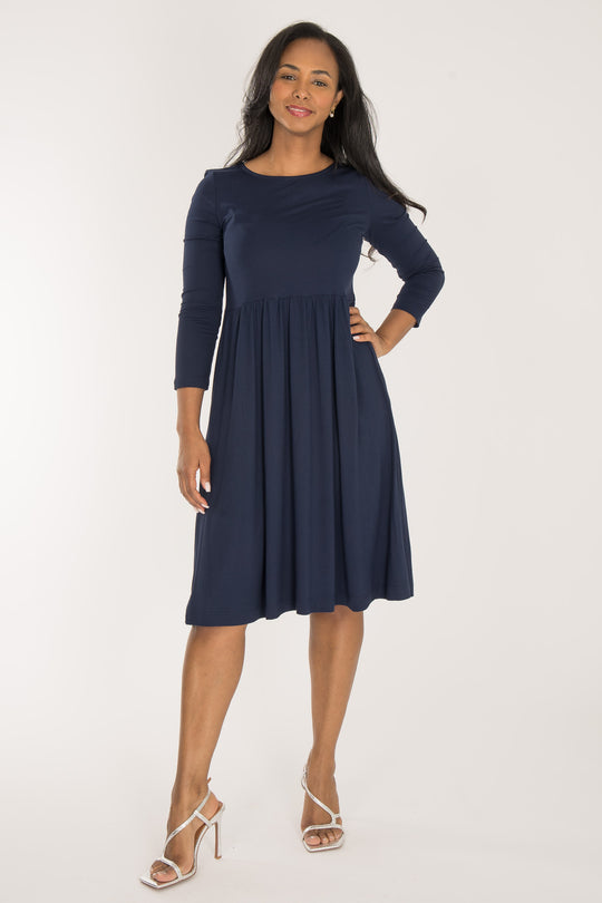 Ideal short jersey dress - Navy