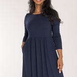Ideal short jersey dress - Navy