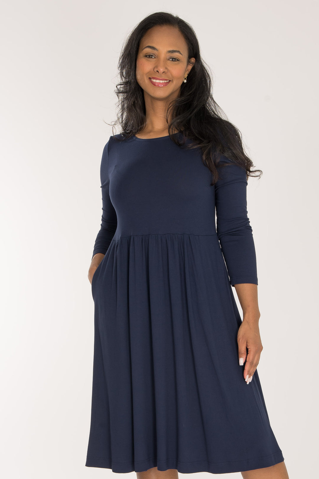 Ideal short jersey dress - Navy
