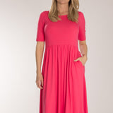Ideal midi jersey dress - Blush pink