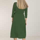 Bestie midi wrap jersey dress - Forrest green