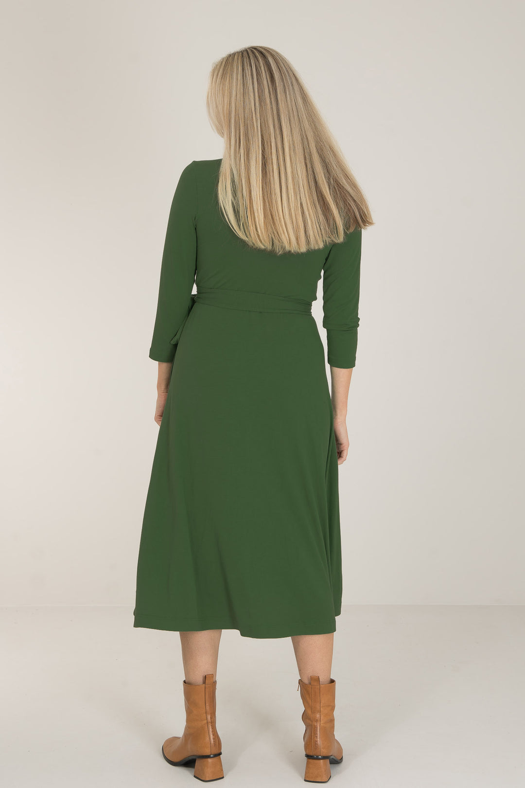 Bestie midi wrap jersey dress - Forrest green