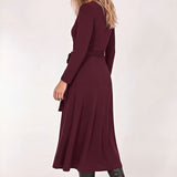 Bestie wrap midi jersey dress - Burgundy