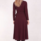 Bestie wrap midi jersey dress - Burgundy