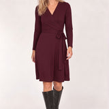 Bestie wrap short jersey dress - Burgundy
