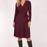 Bestie wrap short jersey dress - Burgundy