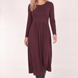Ideal midi jersey dress - Burgundy