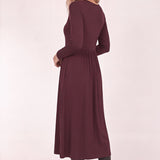 Ideal midi jersey dress - Burgundy