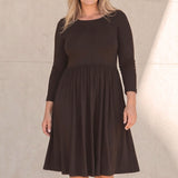 Ideal short jersey dress - Chocolate brown