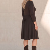 Ideal short jersey dress - Chocolate brown