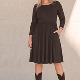 Ideal short jersey dress - Chocolate brown