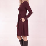 Ideal short jersey dress - Burgundy