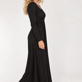 Knot draped midi jersey dress - Black