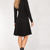Knot draped short jersey dress - Black
