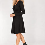 Knot draped short jersey dress - Black