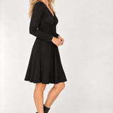Knot draped short jersey dress - Black